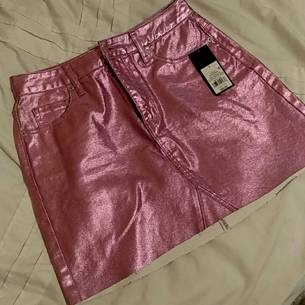 Pink shiny skirt